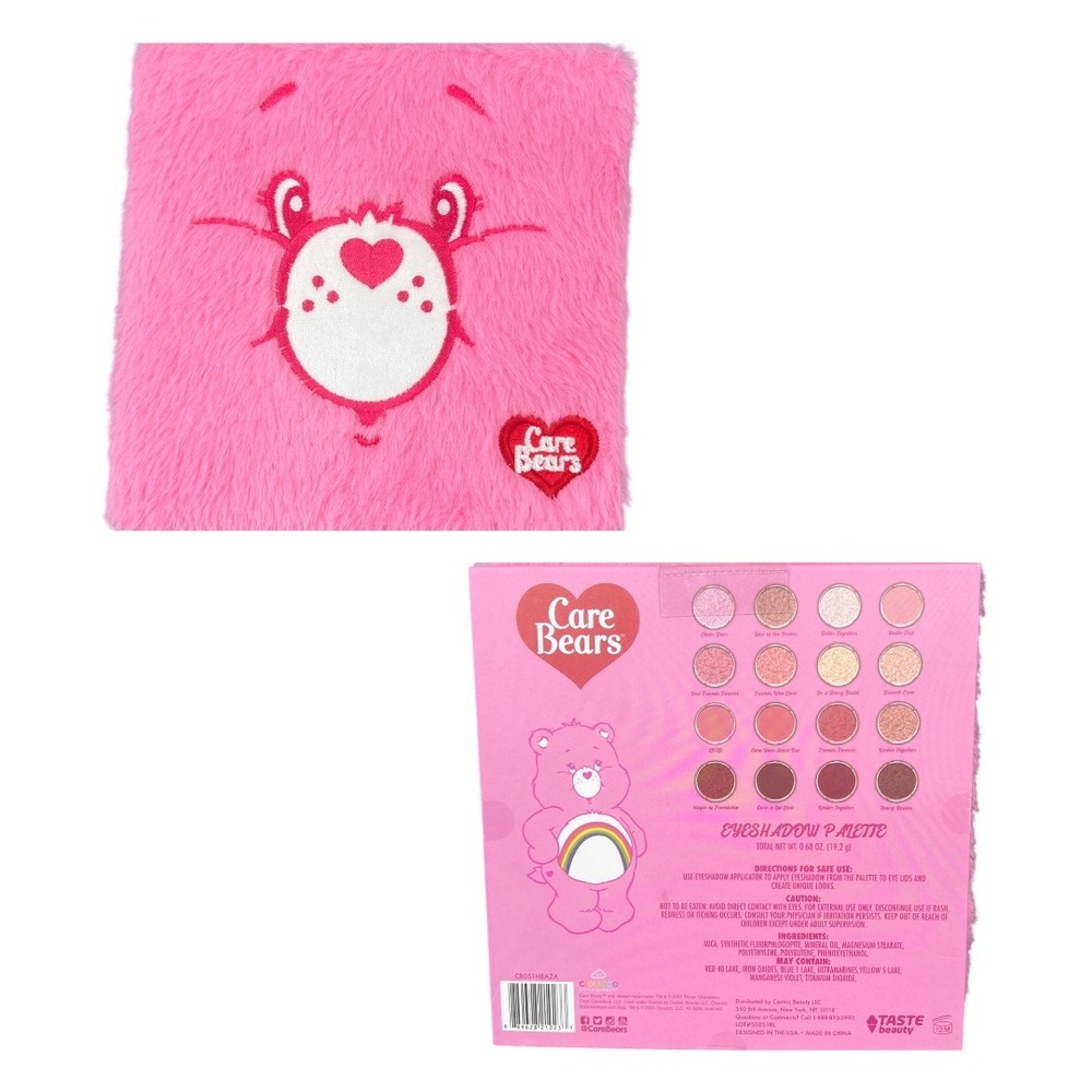 Care Bears Eyeshadow Palette Taste Beauty Pink Faux Fur Cheer Bear 16 Shades NEW